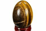 2" Polished Tiger's Eye Egg With Stand - Photo 3